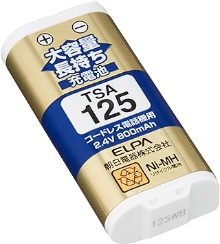 エルパ (ELPA) 大容量長持ち充電池 パナソニック他同等品 2.4V 800mAh ニッケル水素充電池 TSA-12