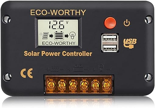 ECO-WORTHY ソーラーチャージコントローラ 30A 12V / 24Vオートス イッチバッテリレギュレータ LC