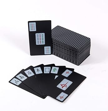 ほうねん堂 麻雀 カード牌 携帯 カードゲーム 静音 旅行 軽量 持ち運び ポータブル 卓上ゲーム ブラック