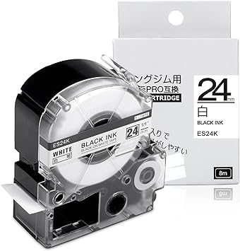 Greateam 24mm テプラ 白 互換 キングジム テープカートリッジ テプラPRO 24mm SS24K,キング