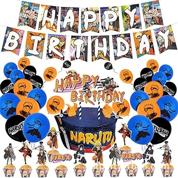 NARUTO 誕生日 飾り付け パーティー セット ナルト アニメ キャラクター 面白い 格好いい オレンジ 忍者 子供
